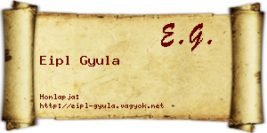 Eipl Gyula névjegykártya